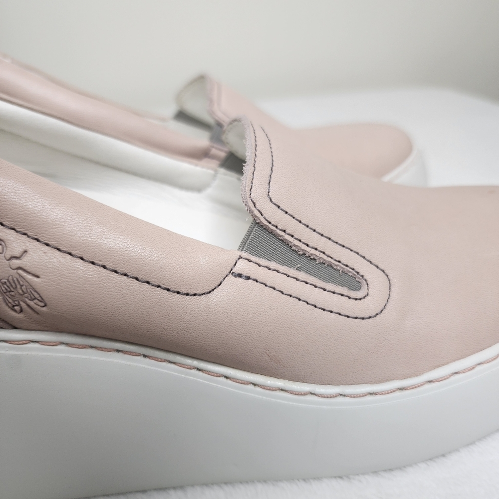 Fly London Women's Deca Pink Leather Slip On Wedge Sneakers Size 10 Casual - Picture 11 of 15